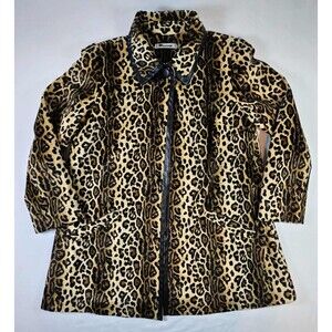 Nygard Collection Women's Leopard Print Jacket Coat Lined Size 8
